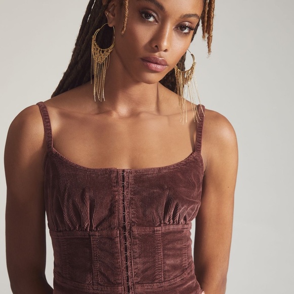 Pilcro Tops - Pilcro Corduroy Corset Top